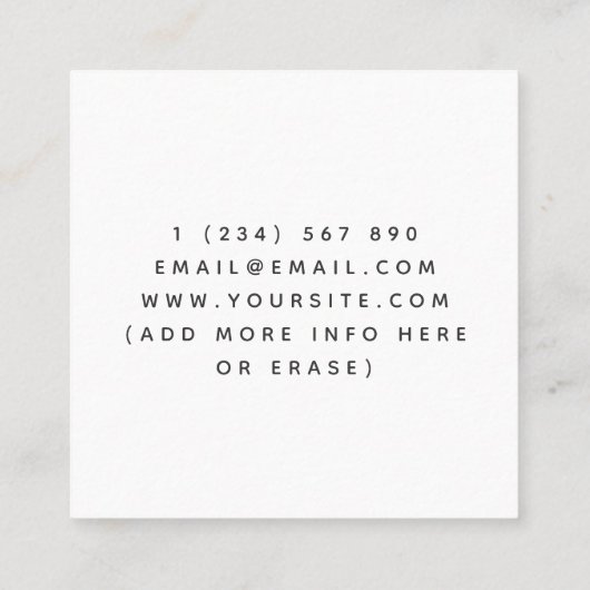 かわいいベビーカエル眠る子供の子守り育児 スクエア名刺 (裏面)