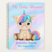 かわいいベビーカスタマイズユニコーン赤ちゃんシャワー/思い出 プランナー手帳 (正面)