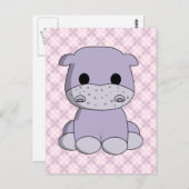 かわいいベビーカバ漫画の子供の葉書 ポストカード (正面/裏面)