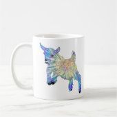 かわいいベビーカラフルヤギ農場動物アート コーヒーマグカップ (左)