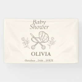 かわいいベビーカーの冒険 | 男女問わないベビーシャワー 横断幕