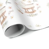 かわいいベビーカーベビーエステ素朴ティックラッピング紙 ラッピングペーパー (ロールコーナー)