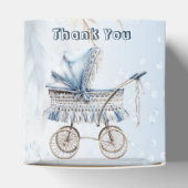 かわいいベビーカー青フローラ美しいパーティー フェイバーボックス (上部)