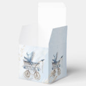 かわいいベビーカー青フローラ美しいパーティー フェイバーボックス (オープン)