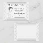 かわいいベビーガールおむつラッフルチケット エンクロージャーカード (正面/裏面)