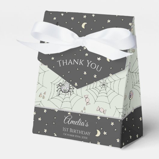 かわいいベビーガールこうもりハロウィーン&秋 フェイバーボックス (正面サイド)