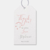 かわいいベビーガールと彼女の携帯ベビーシャワー ギフトタグ (正面)