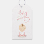 かわいいベビーガールと彼女の携帯ベビーシャワー ギフトタグ (裏面)