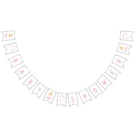 かわいいベビーガールと彼女の携帯ベビーシャワー バンティングフラッグ