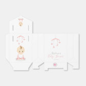 かわいいベビーガールと彼女の携帯ベビーシャワー フェイバーボックス (折り畳みなし)