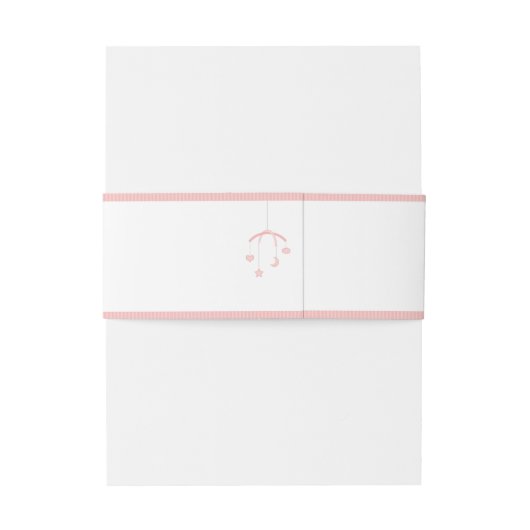 かわいいベビーガールと彼女の携帯ベビーシャワー 招待状ベリーバンド (裏面例)