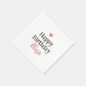 かわいいベビーガールのハッピーバースデーピンクカスタム スタンダードカクテルナプキン (角)