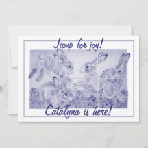 かわいいベビーガールまたはボーイバニーアートパーソナライズされた誕生