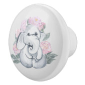 かわいいベビーガールエレファントデッキ セラミックノブ (右)