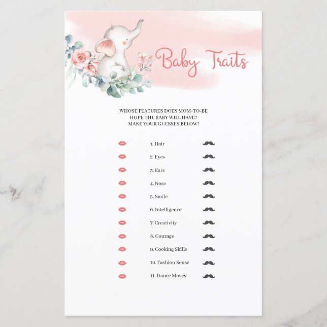 かわいいベビーガールエレファントユーカリベビー形質 (正面)