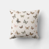 かわいいベビーガールカスタムモノグラムバタフライパターン クッション (裏面)