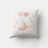 かわいいベビーガールキツネとバルーン クッション (裏面)