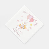 かわいいベビーガールキツネとバルーン スタンダードランチョンナプキン (角)