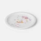 かわいいベビーガールキツネとバルーン ペーパープレート (アングル)