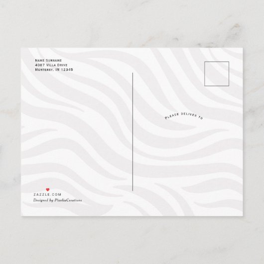 かわいいベビーガールサファリージャングルの動物のシモダンャワー インビテーションポストカード (裏面)