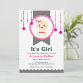 かわいいベビーガールシャワー招待状 招待状 (スタンド正面)