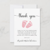 かわいいベビーガールシャワー サンキューカード (正面)