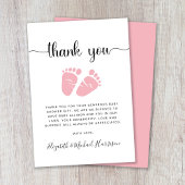かわいいベビーガールシャワー サンキューカード