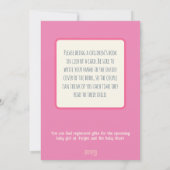 かわいいベビーガールストークインスピリシティシャワー招待状 招待状 (裏面)