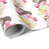 かわいいベビーガールスロースパーティーラップ ラッピングペーパー (ロールコーナー)