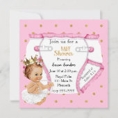 かわいいベビーガールズベビーシャワー招待状 招待状 (正面)