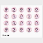 かわいいベビーガールゼブラ ラウンドシール (シート)