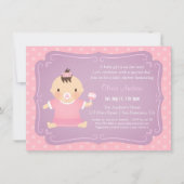 かわいいベビーガールツツベビーシャワー招待状 招待状 (正面)
