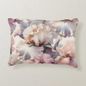 かわいいベビーガールネームイニシャルモノグラムフローラピンク アクセントクッション (裏面)