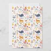 かわいいベビーガールピンク柄ベビーシャワー 招待状 (裏面)