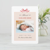 かわいいベビーガールホリデイ誕生 案内状 (スタンド正面)