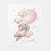 かわいいベビーガールマウスバルーン フリースブランケット (正面)