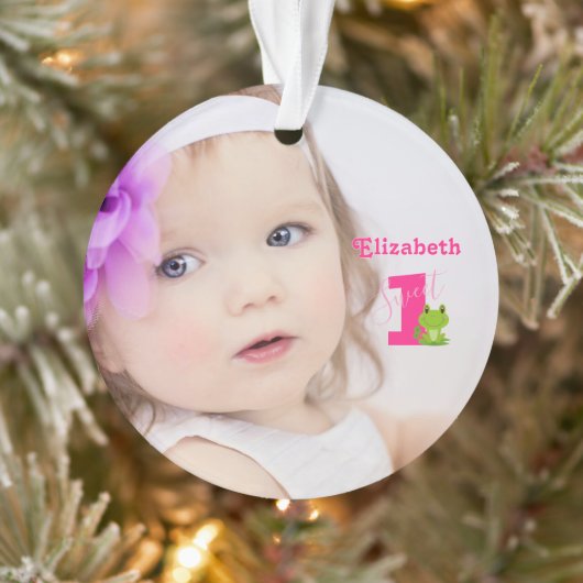 かわいいベビーガール写真第1年 オーナメント (ツリー)