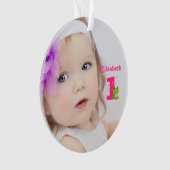 かわいいベビーガール写真第1年 オーナメント (正面)