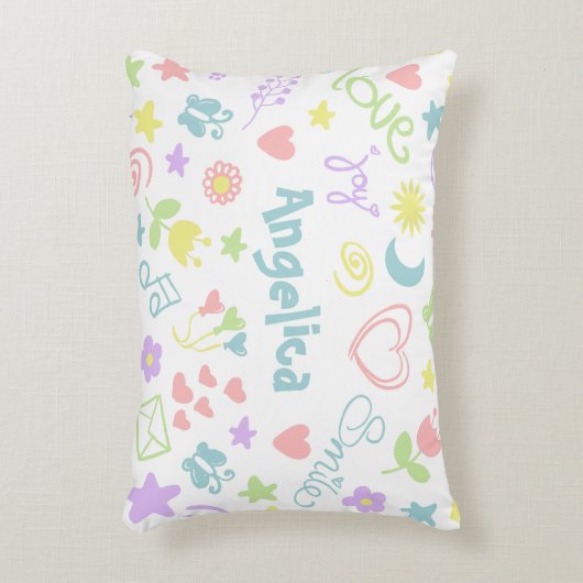 かわいいベビーガール子供部屋アクセント枕16" x 12" アクセントクッション (正面(垂直))