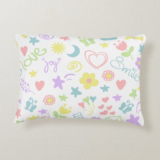 かわいいベビーガール子供部屋アクセント枕16" x 12" アクセントクッション (裏面)