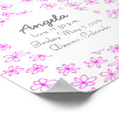 かわいいベビーガール子供部屋アートをパーソナライズ ポスター (角)