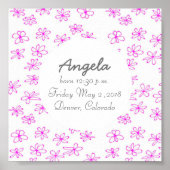 かわいいベビーガール子供部屋アートをパーソナライズ ポスター (正面)