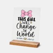 かわいいベビーガール子供部屋 アクリルサイン (傾斜)