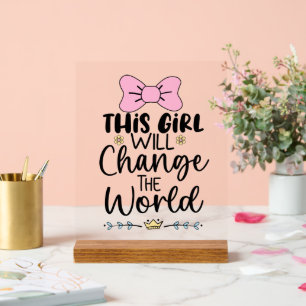 かわいいベビーガール子供部屋 アクリルサイン