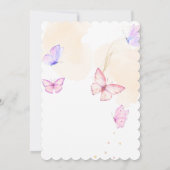 かわいいベビーガール誕生日パーティーへの招待（ピンク） セーブザデート (裏面)