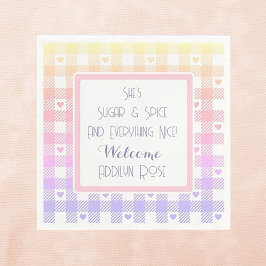 かわいいベビーガール赤ちゃんシャワーカスタムナプキン スタンダードカクテルナプキン