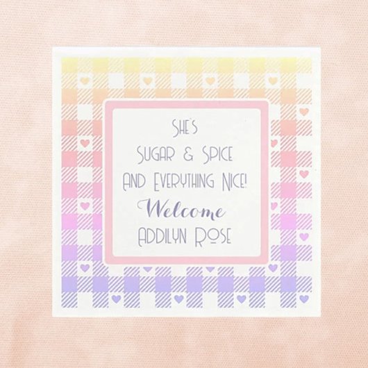 かわいいベビーガール赤ちゃんシャワーカスタムナプキン スタンダードカクテルナプキン