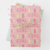 かわいいベビーガール赤ちゃんシャワーミックスnマッチ ラッピングペーパーシート (インサイチュ)