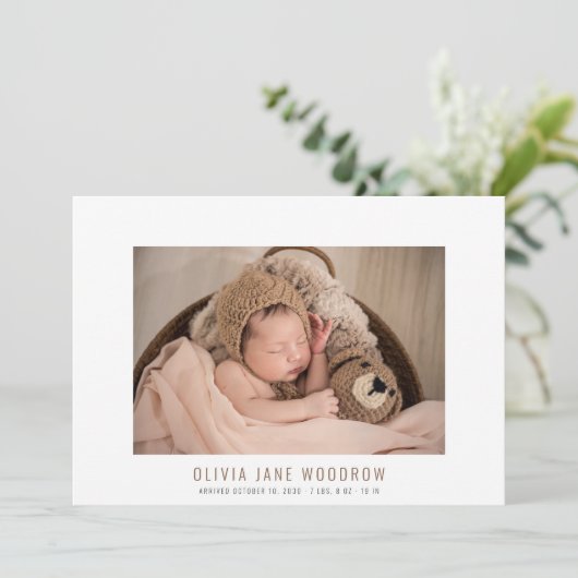 かわいいベビーガール4フォトコラージュ誕生のお知らせ (スタンド正面)