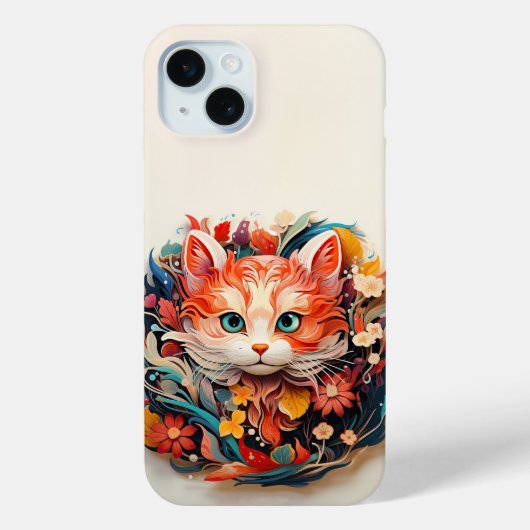 かわいいベビーキツネと花紙切り出し Case-Mate iPhoneケース (裏面)